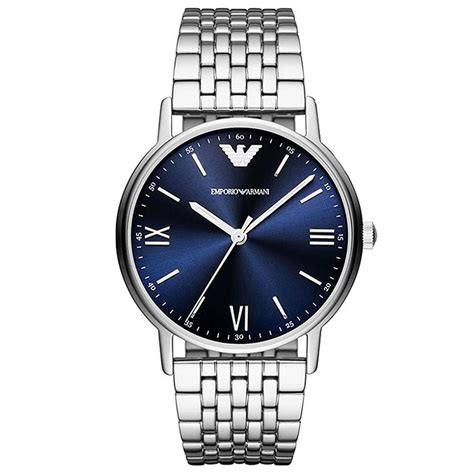 Mens / Gents Silver Stainless Steel Emporio Armani Designer 